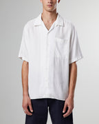 NN07 Julio Open Collar White Tencel Blend Shirt 5028