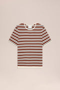 NN.07 Bari Textured Stitch T-Shirt 6686 - Ivory Multi