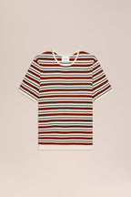 NN.07 Bari Textured Stitch T-Shirt 6686 - Ivory Multi