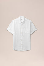 NN.07 Deon Short Sleeve Linen Shirt 5708 - White