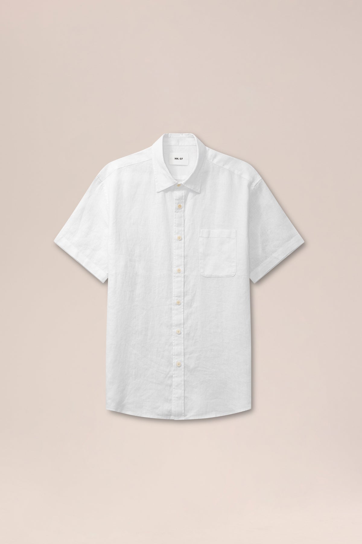 NN.07 Deon Short Sleeve Linen Shirt 5708 - White