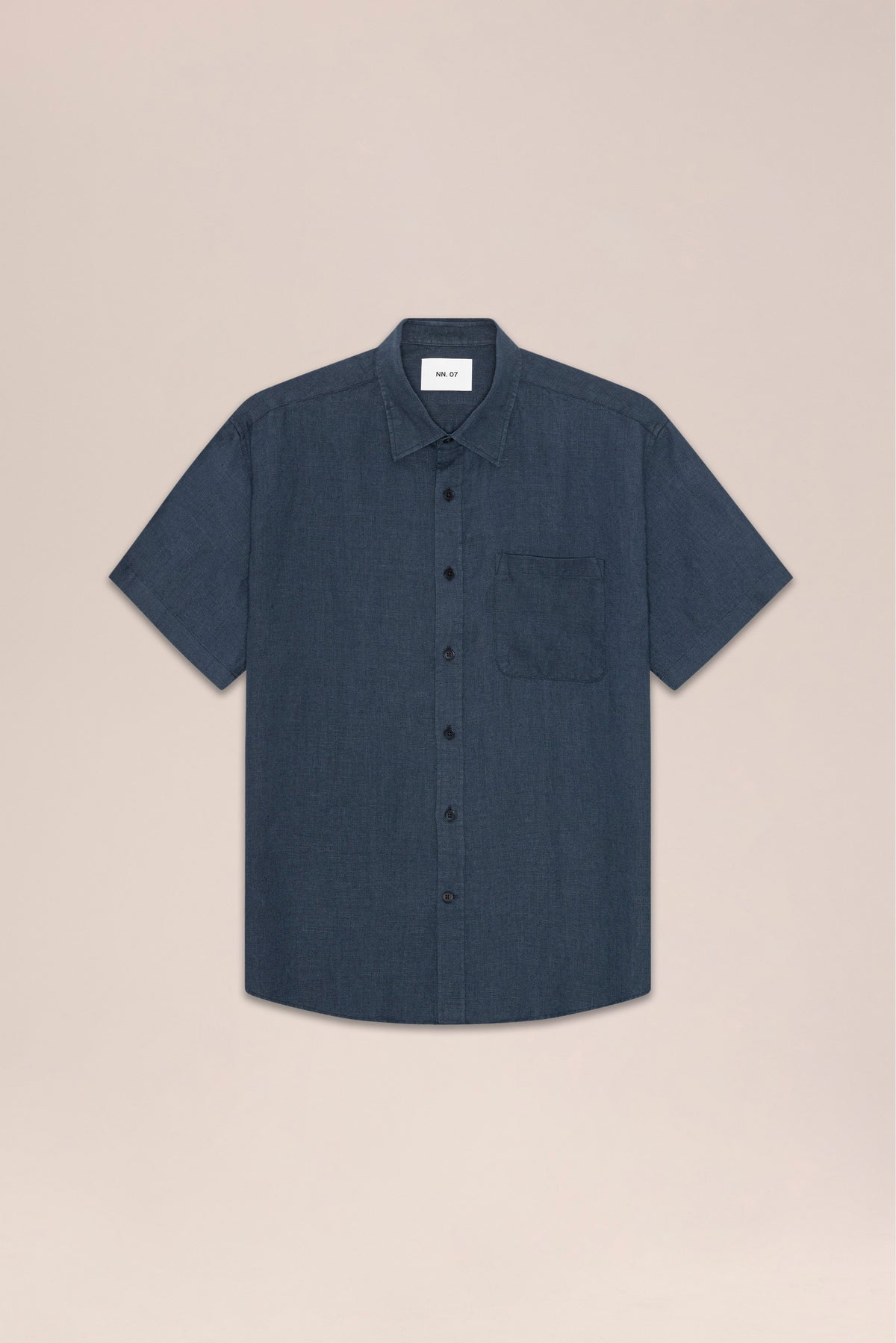 NN.07 Deon Short Sleeve Linen Shirt 5708 - Navy Blue