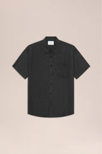 NN.07 Deon Short Sleeve Linen Shirt 5708 - Black