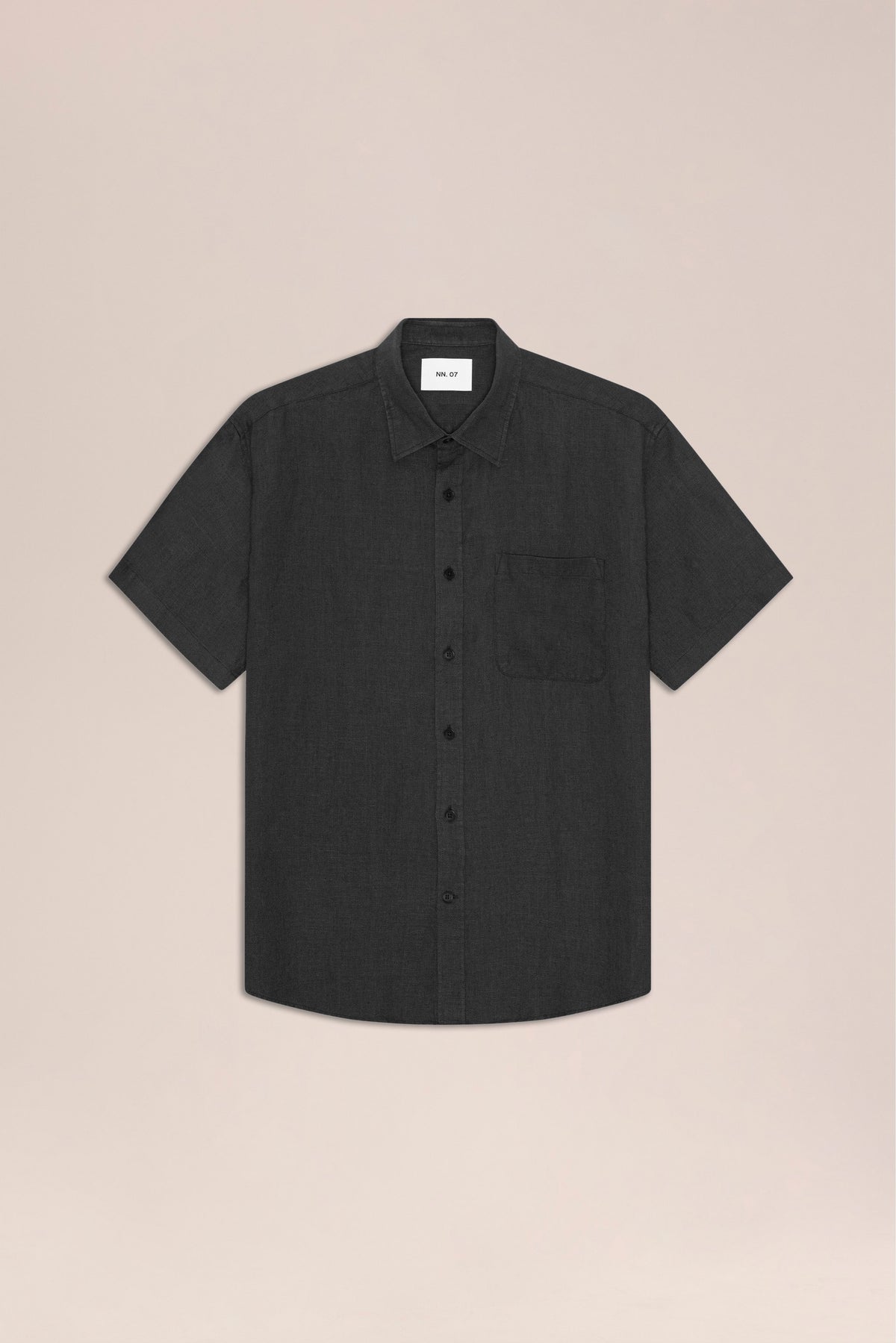 NN.07 Deon Short Sleeve Linen Shirt 5708 - Black