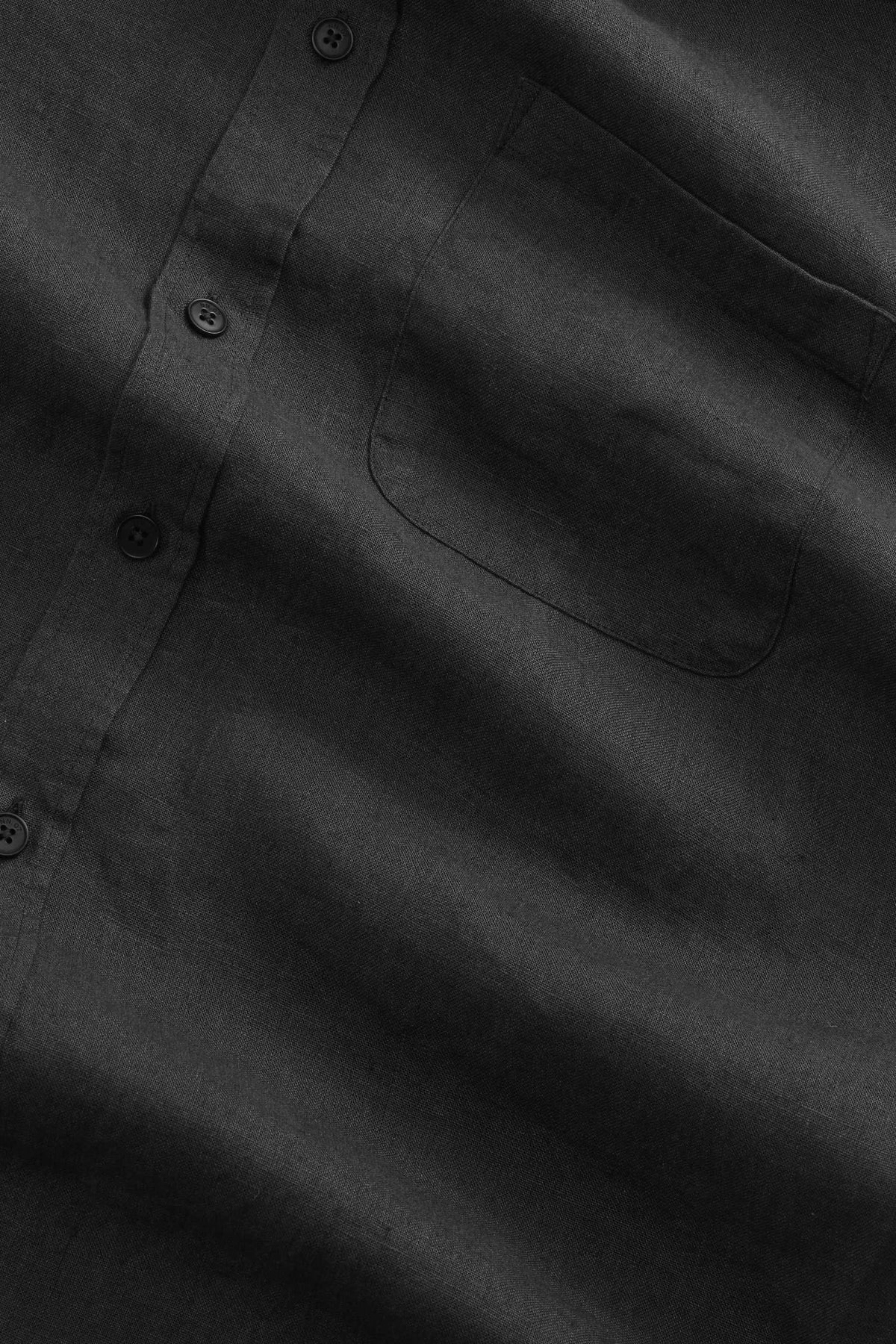 NN.07 Deon Short Sleeve Linen Shirt 5708 - Black