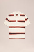 NN.07 Valentin Striped Pique Polo 30047 - Red Stripe