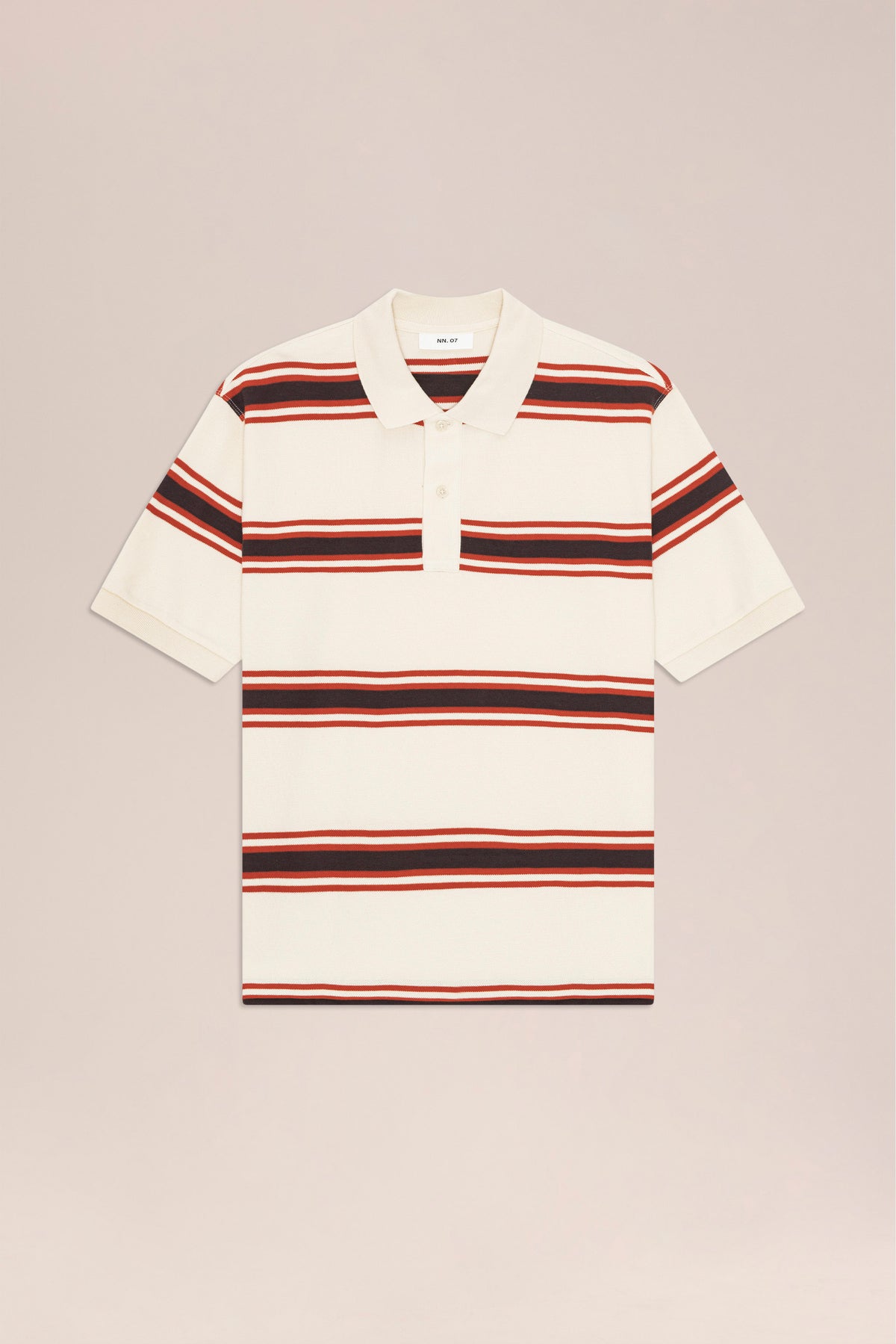 NN.07 Valentin Striped Pique Polo 30047 - Red Stripe