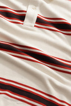 NN.07 Valentin Striped Pique Polo 30047 - Red Stripe
