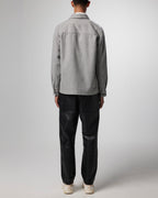 NN07 Isak Grey Melange Wool Blend Overshirt 1630