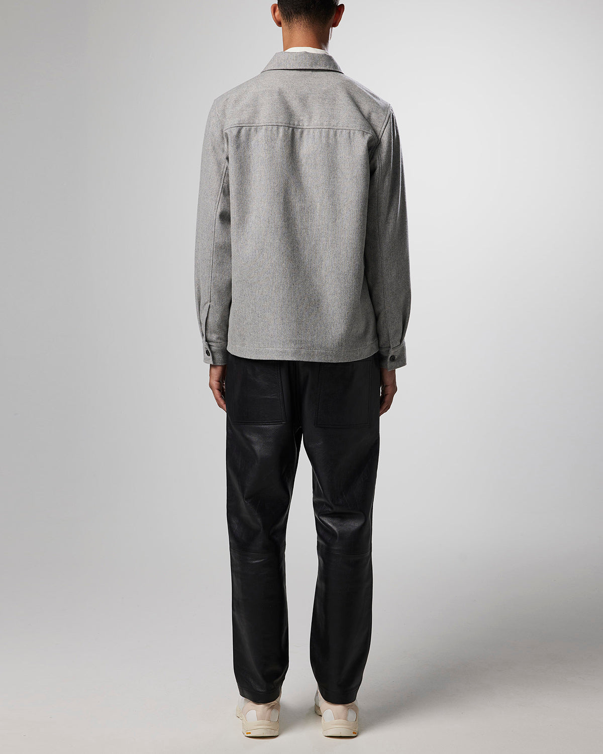 NN07 Isak Grey Melange Wool Blend Overshirt 1630